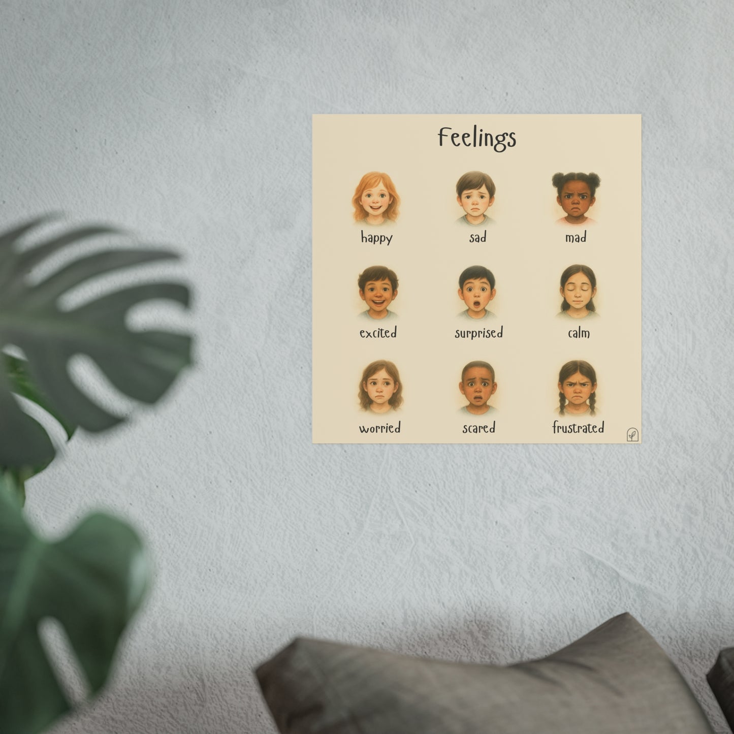 Feelings Poster for Kids - Realistic Emotional Awareness Tool |  Emotions Chart | Calm Down Corner | Preschool Feelings Poster  | Montesorri