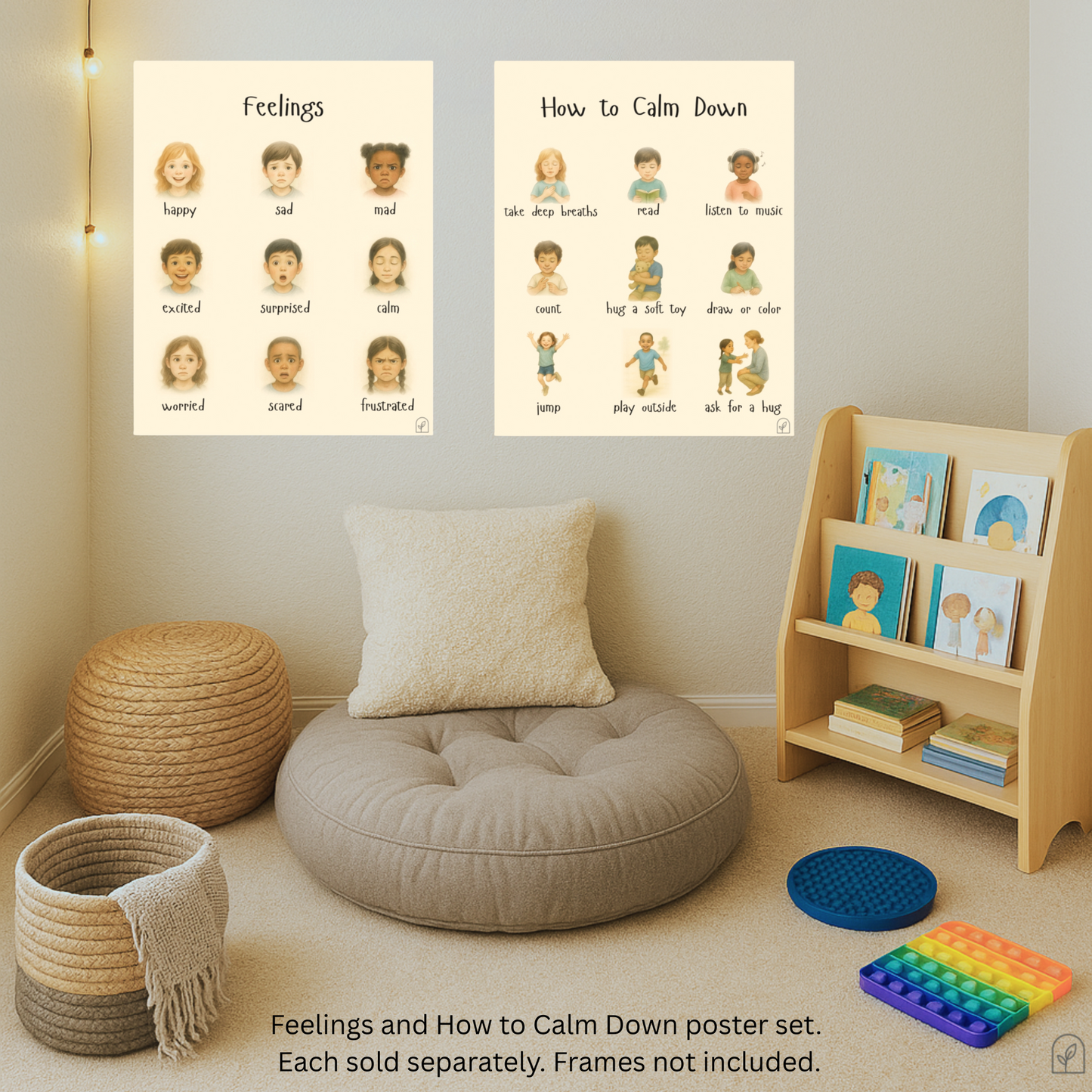 Feelings Poster for Kids - Realistic Emotional Awareness Tool |  Emotions Chart | Calm Down Corner | Preschool Feelings Poster  | Montesorri
