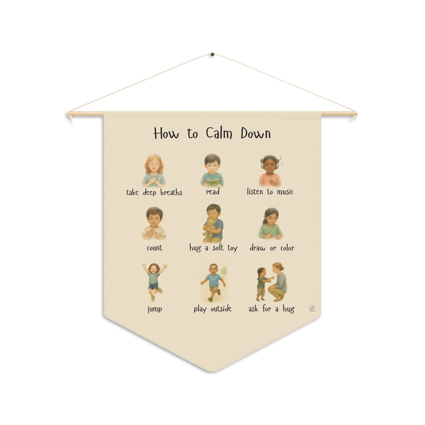 Calming Techniques Poster Banner for Kids - Realistic Emotional Awareness Tool | Calm Down Corner | Coping Strategies Wall Art | Montesorri